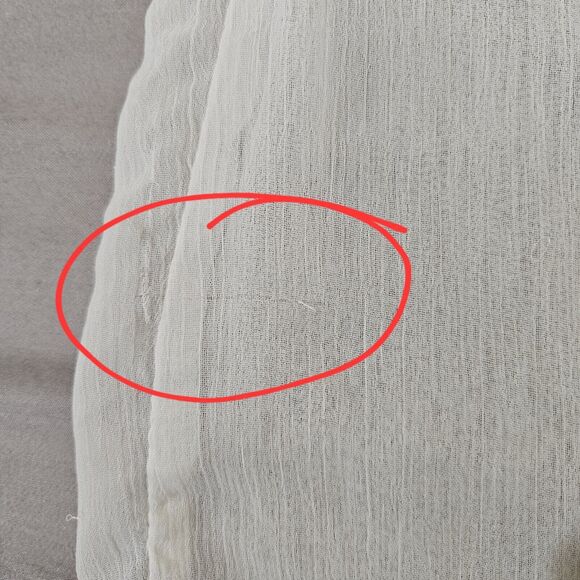 American Rag Cie Womens Peasant Top Sz L Ivory Sheer Boho Blouse Oversized Vtg - Picture 14 of 16